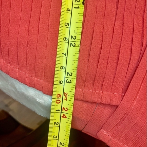 NWT Bar III Wrap Blouse XXS Salmon Orange Pink “Dark Starfish” Bell Sleeves Boho - Picture 14 of 16